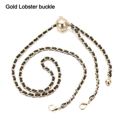 Zamjenski remen za torbu s bakrenim lancem Nosite kožne trake Visokokvalitetna koža + metalni lanac za torbu Ženska naramenica 120 cm