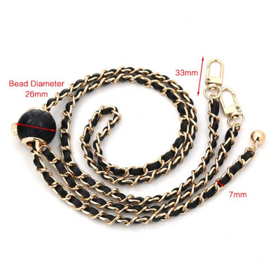 Zamjenski remen za torbu s bakrenim lancem Nosite kožne trake Visokokvalitetna koža + metalni lanac za torbu Ženska naramenica 120 cm