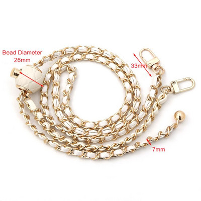 Zamjenski remen za torbu s bakrenim lancem Nosite kožne trake Visokokvalitetna koža + metalni lanac za torbu Ženska naramenica 120 cm