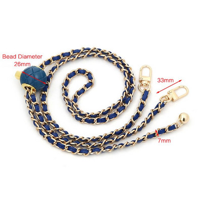 Zamjenski remen za torbu s bakrenim lancem Nosite kožne trake Visokokvalitetna koža + metalni lanac za torbu Ženska naramenica 120 cm