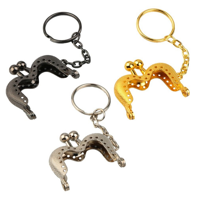 4 cm-es M alakú erszénykapcsos keretes táska csókkapcsos zár kulcstartóval Vintage fém pénztárcakeret barkács kézműves pénztárca készítéséhez