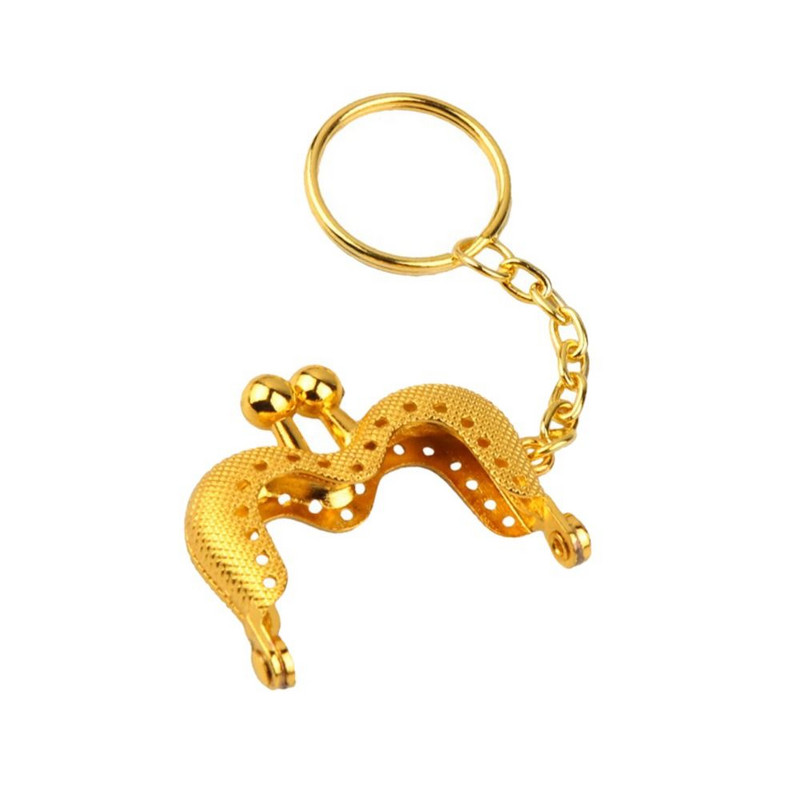 4 cm-es M alakú erszénykapcsos keretes táska csókkapcsos zár kulcstartóval Vintage fém pénztárcakeret barkács kézműves pénztárca készítéséhez