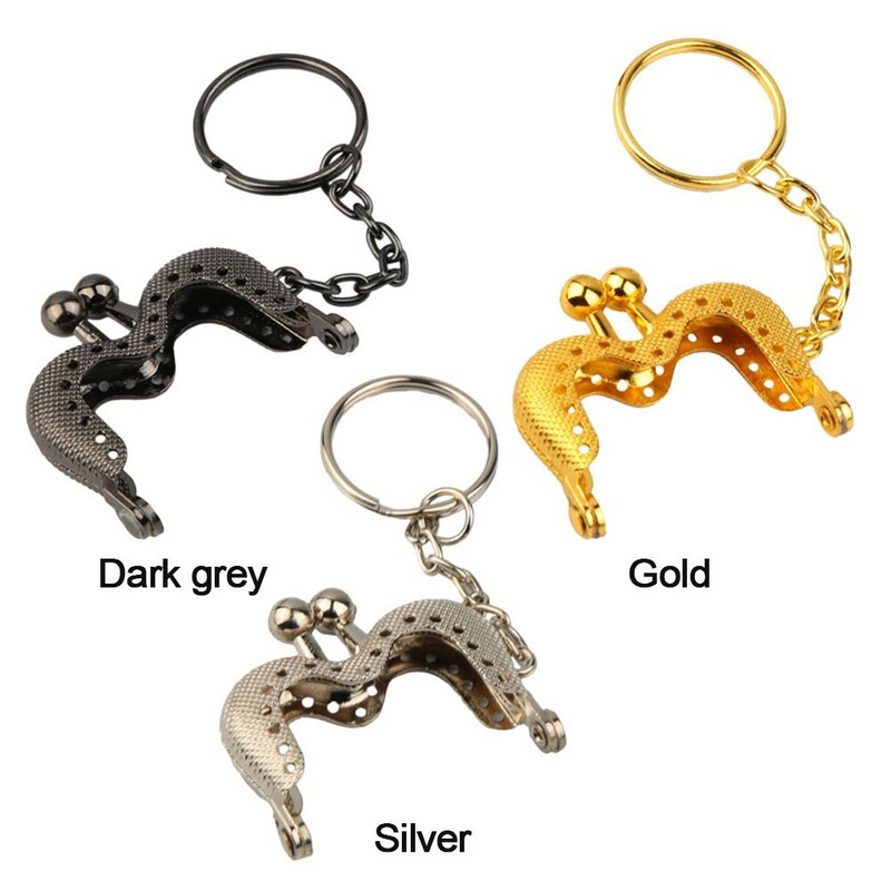 4 cm-es M alakú erszénykapcsos keretes táska csókkapcsos zár kulcstartóval Vintage fém pénztárcakeret barkács kézműves pénztárca készítéséhez