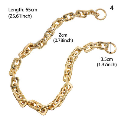 Akrilo dervos pakaitinė grandinėlė, nuimamos dalys, auksinis dirželis, moteriška rankena per petį, kvadratinė grandinėlė, moteriško krepšio priedai