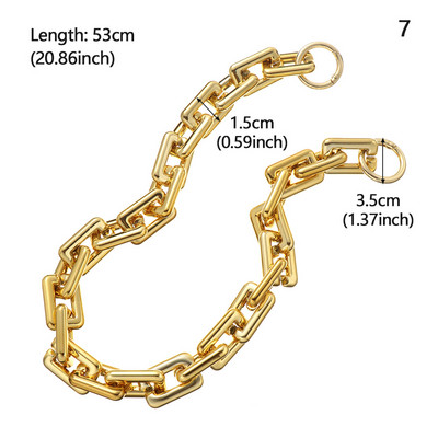 Akrilo dervos pakaitinė grandinėlė, nuimamos dalys, auksinis dirželis, moteriška rankena per petį, kvadratinė grandinėlė, moteriško krepšio priedai