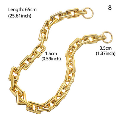 Akrilo dervos pakaitinė grandinėlė, nuimamos dalys, auksinis dirželis, moteriška rankena per petį, kvadratinė grandinėlė, moteriško krepšio priedai