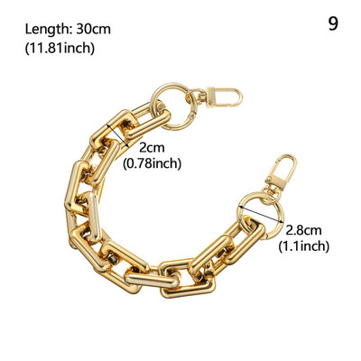 Akrilo dervos pakaitinė grandinėlė, nuimamos dalys, auksinis dirželis, moteriška rankena per petį, kvadratinė grandinėlė, moteriško krepšio priedai