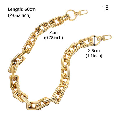 Akrilo dervos pakaitinė grandinėlė, nuimamos dalys, auksinis dirželis, moteriška rankena per petį, kvadratinė grandinėlė, moteriško krepšio priedai