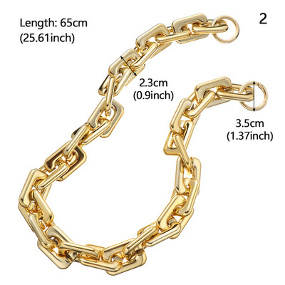 Akrilo dervos pakaitinė grandinėlė, nuimamos dalys, auksinis dirželis, moteriška rankena per petį, kvadratinė grandinėlė, moteriško krepšio priedai