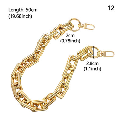 Akrilo dervos pakaitinė grandinėlė, nuimamos dalys, auksinis dirželis, moteriška rankena per petį, kvadratinė grandinėlė, moteriško krepšio priedai