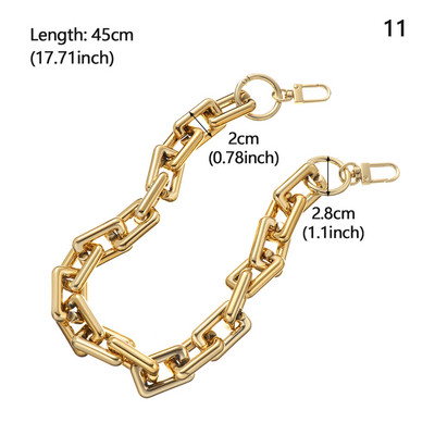 Akrilo dervos pakaitinė grandinėlė, nuimamos dalys, auksinis dirželis, moteriška rankena per petį, kvadratinė grandinėlė, moteriško krepšio priedai