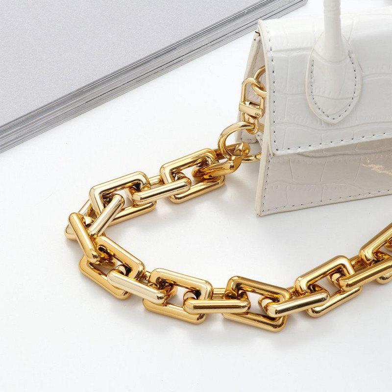 Akrilo dervos pakaitinė grandinėlė, nuimamos dalys, auksinis dirželis, moteriška rankena per petį, kvadratinė grandinėlė, moteriško krepšio priedai