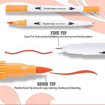 12 цвята Двойна глава Highlighter Pen Set draw Цветна писалка Маркери за скициране Художествено училище Канцеларски материали Образователни офис консумативи