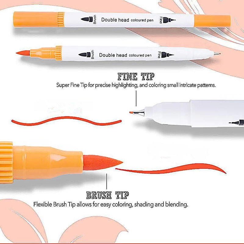 12 spalvų Dvigubos galvutės paryškinimo rašiklio rinkinys piešimas Spalvotas rašiklis Eskizų žymekliai Meno mokykla Kanceliarinės švietimo biuro reikmenys