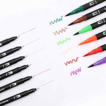 12 Colors Artist Coloring Marker Pens, Fine & Brush Dual Tip Pen Art Supplier for Manga Coloring Books Drawing Planner Scrapbook
