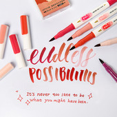 4 vnt Retro spalvos meno žymeklio rašiklių rinkinys Dviejų pusių rašymo teptukas ir įdėklas piešimui kaligrafijos raidžių dažai A7125