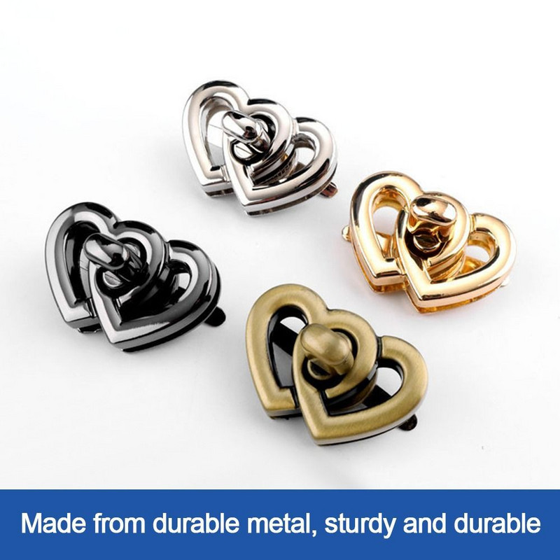 1 kom. Metalne kopče za zatvaranje u obliku srca Kopča za zatvaranje od kože Ženska torba Torbica Ručna torbica Zatvaranje na rame DIY dodaci