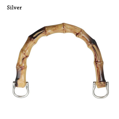 D formos bambukinio krepšio rankenos su sagtimi Rankų darbo rankinė „Pasidaryk pats“ rankinės rankinės rėmo gaminimo krepšelio priedai keitimo rankenos