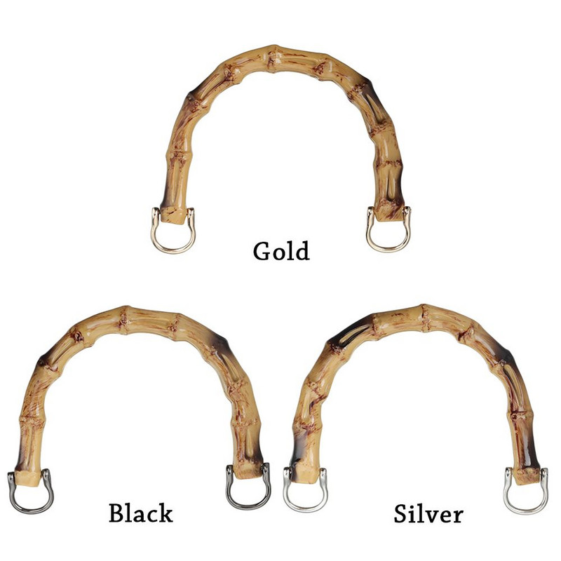 D formos bambukinio krepšio rankenos su sagtimi Rankų darbo rankinė „Pasidaryk pats“ rankinės rankinės rėmo gaminimo krepšelio priedai keitimo rankenos