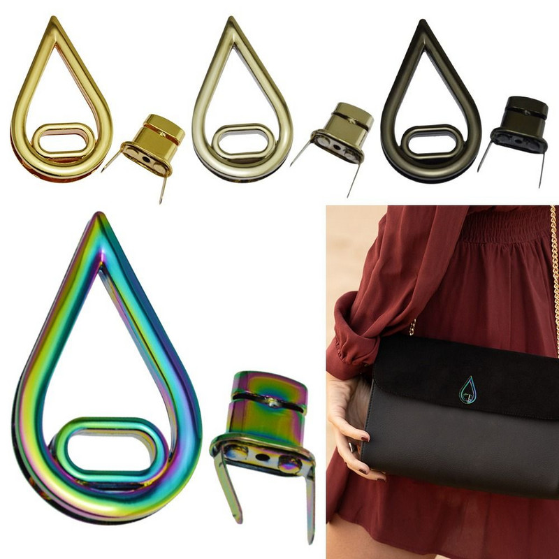 Madinga Krepšys Dalys Rankinė Pečių Krepšys Twist Spynos Vandens lašeliai Forma Metalinės Sagtys Pasukamas Užraktas