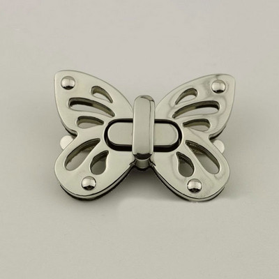 Metalinis drugelių krepšys, pasukamas užraktas, užsegamas užsegimas, skirtas odiniam rankdarbiui, moteriškas krepšys rankinė, rankinė, rankinė, piniginė, „pasidaryk pats“ aparatūros priedai