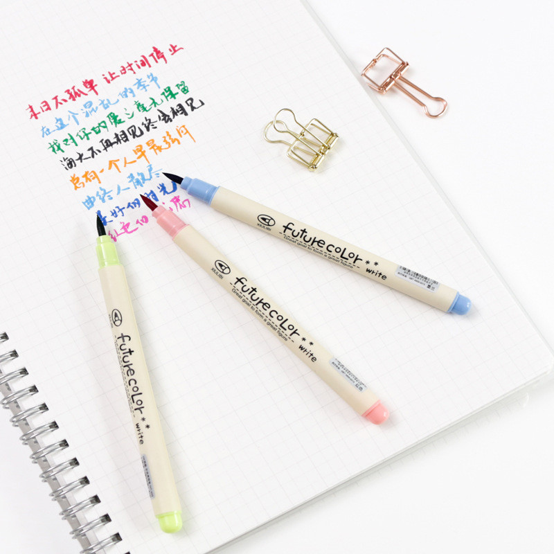 Šepečių žymekliai, piešiniai, pieštukai su šepetėliu, dažymo žymekliai vaikams suaugusiųjų spalvinimo knygelės žurnalų rašymas kaligrafijos piešimas