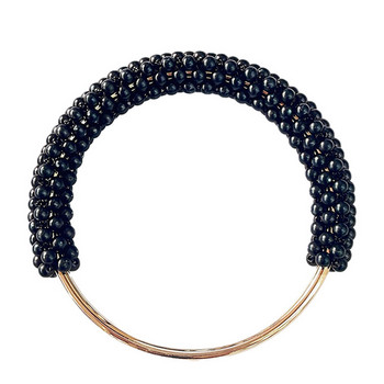 Изящна перлена кръгла дръжка за чанта Метален пръстен Плетени цветни мъниста за жени Дамска чанта Рамка за чанта Направи си сам ръчно изработени аксесоари за чанти
