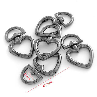 5 kom./lot 25 mm metalne opružne kopče u obliku srca, karabiner, privjesak, kopče za torbu, kuka, kopče, lanac za pse, konektor, dodaci
