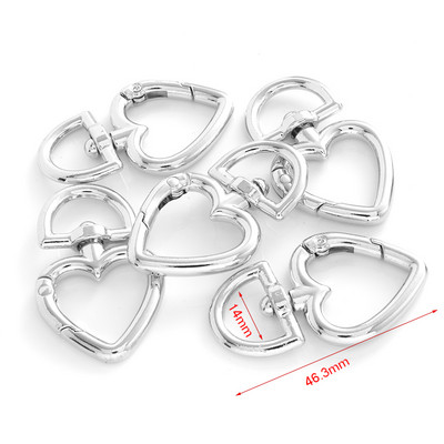 5 kom./lot 25 mm metalne opružne kopče u obliku srca, karabiner, privjesak, kopče za torbu, kuka, kopče, lanac za pse, konektor, dodaci