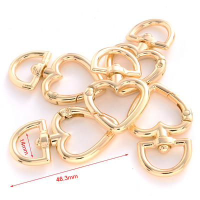 5 kom./lot 25 mm metalne opružne kopče u obliku srca, karabiner, privjesak, kopče za torbu, kuka, kopče, lanac za pse, konektor, dodaci