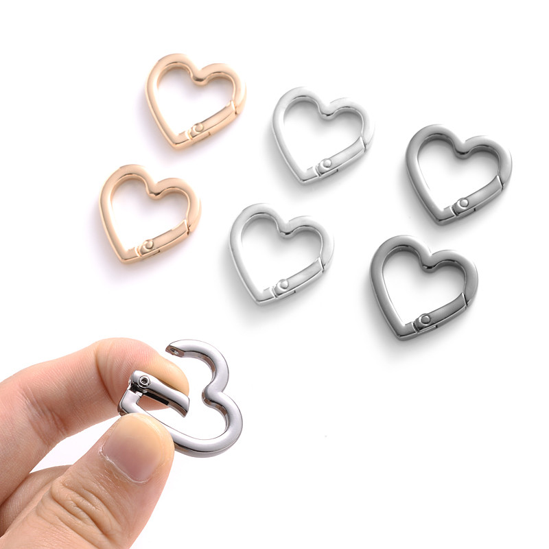 5 kom./lot 25 mm metalne opružne kopče u obliku srca, karabiner, privjesak, kopče za torbu, kuka, kopče, lanac za pse, konektor, dodaci