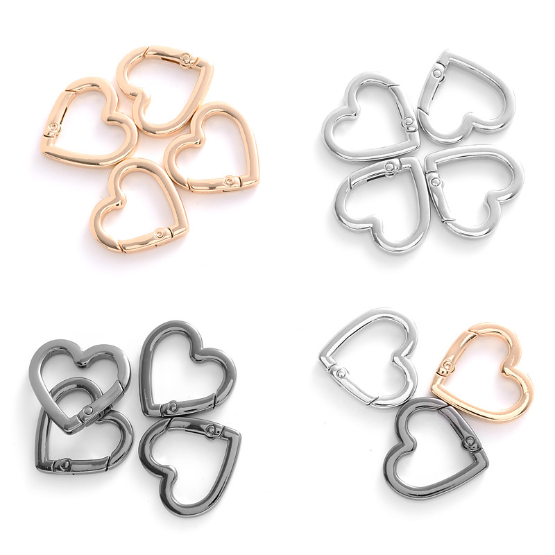 5 kom./lot 25 mm metalne opružne kopče u obliku srca, karabiner, privjesak, kopče za torbu, kuka, kopče, lanac za pse, konektor, dodaci