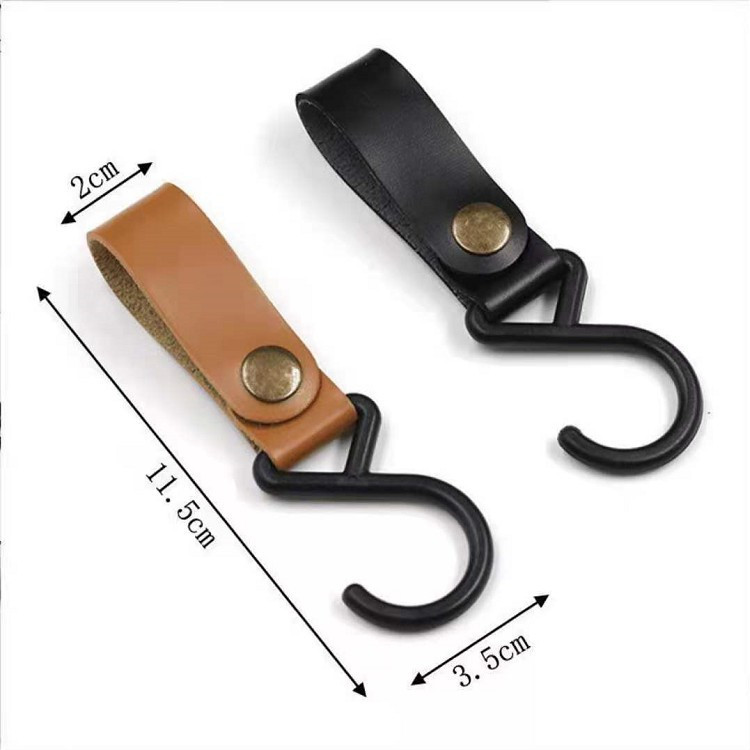 5 TK välikämpingu kolmnurk S-kujuline konks PU nahast konks tuulenöör võtmehoidja S konks telk PU riidenööri konks