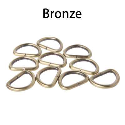 10 gab. Metāla D gredzens Nemetināta regulējama sprādze mugursomām Siksnas Somas piederumi DIY Cat Dog Collar D sprādzes