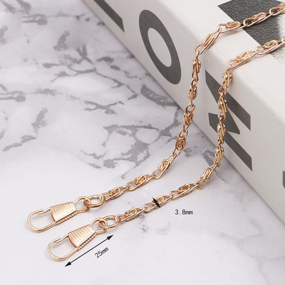 Krepšys Grandinė Aparatūra Priedai Metalinis Moteriškas Krepšys Grandinė Crossbody Krepšiai Diržas per petį Geležinis grandinės strypas Keičiamas krepšio dirželis