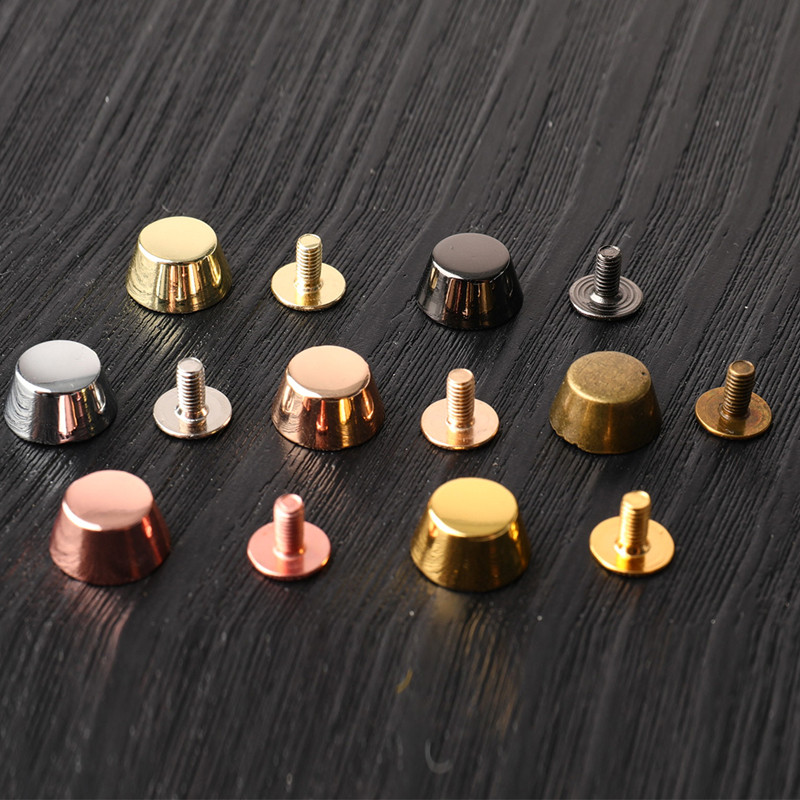 4PCS шпилка за пирони с метална кофа във формата на винт, задни нитове, шипове за облекло, кожен занаятчийски колан Декоративни части за портфейл 11 мм