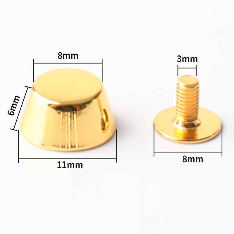 4PCS шпилка за пирони с метална кофа във формата на винт, задни нитове, шипове за облекло, кожен занаятчийски колан Декоративни части за портфейл 11 мм