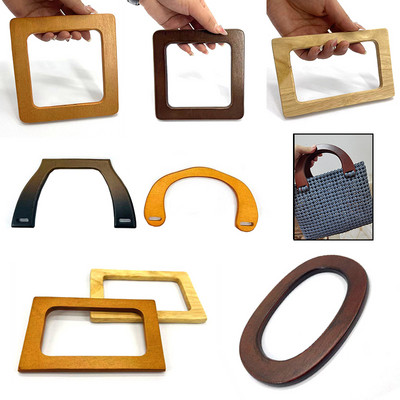 Különféle formájú fa táska fogantyúk kézitáskához Szőtt táska fogantyúi Táskatartozékok Csomagfogantyúk Csomagtartó tartozékok Cserefogantyúk