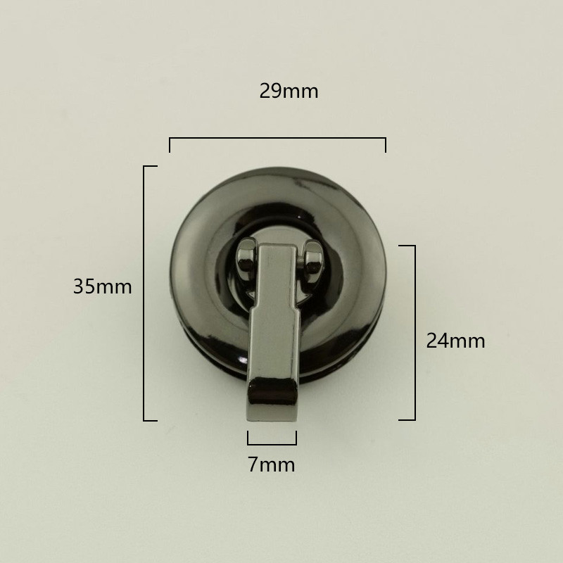 1 vnt. metalinis užsegimas „pasidaryk pats“ krepšio priedai Apvalus krepšys, pasukamas užraktas, užsegamas užsegimas rankinė, piniginė, užsegimas, sagtis, krepšio techninės įrangos dalys