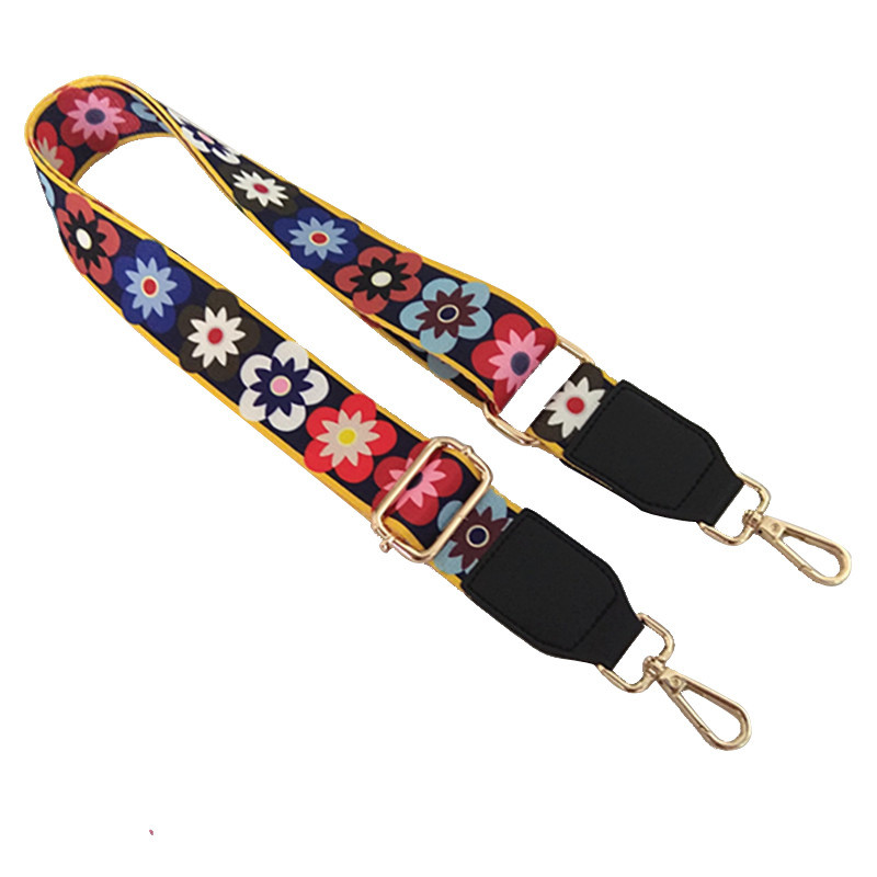 Цветна каишка за колан за чанта с шарка на цветя Презрамка за дамска чанта за аксесоари за пътуване през тялото