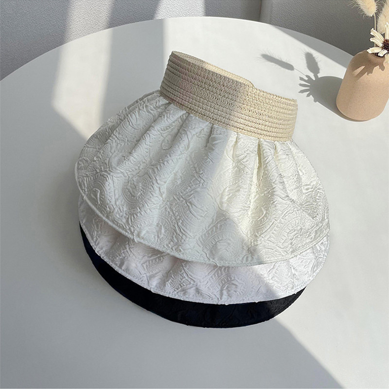 Двустранно носене Дамска шапка за слънце Лятна UV защита Плажни шапки за слънце Регулируеми сгъваеми панамски шапки Шапка-кофа