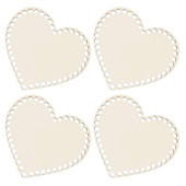 4 PCS Love Wood Chips Heart Shaped Portmo Bag Base Shaper Heart-shaped Basket Твърдо дъно Възглавница за плетене на една кука DIY Knitting