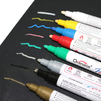 1 бр. Комплект цветни химикалки Водоустойчива гумена перманентна маркерна писалка за боядисване Протектор на автомобилни гуми Екологичен маркер за рисуване на гуми