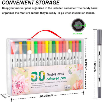 12 цвята маркери с двойна четка за книжки за оцветяване Оцветяване с фин връх Watercolo Арт маркери Калиграфия Консумативи за рисуване