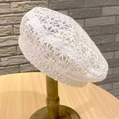 Многоцветна лятна плетена на една кука барета за жени Напусната дишаща дантелена барета Шапка с изрезка Шапка с цветна шапка Памучна шапка