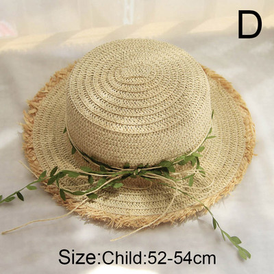 Нова сламена шапка с листа от ратан и панделка дамска панама пролет лято пътуване плаж шапки с плосък връх дамска козирка за слънце шапка с широка периферия