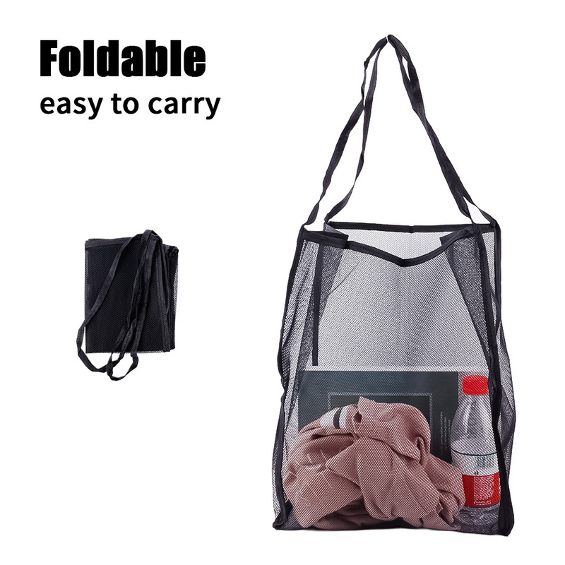 Ins Transparent Protable Mesh Shopping Bag Модна лека и универсална преносима пазарска чанта с голям капацитет Плажна мрежеста чанта