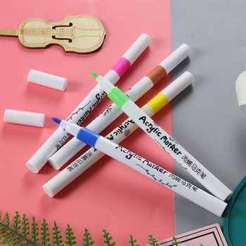 Практични маркери за боядисване Химикалки Акрилни маркери за рисуване на водна основа 12/24 цвята Химикалки за рисуване за Направи си сам Craft Ceramic