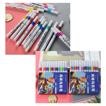 Практични маркери за боядисване Химикалки Акрилни маркери за рисуване на водна основа 12/24 цвята Химикалки за рисуване за Направи си сам Craft Ceramic