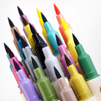 Писалка с четка с двойни маркери, цветен маркер за фини точки и писалка за маркиране на четка за оцветяване на възрастни, планиране на надписи на ръка